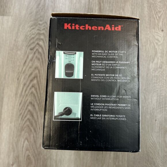 KitchenAid KHM512IC Hand Mixer Ice Blue 5-Speed Stainless Steel Turbo Beater NEW - Picture 5 of 8